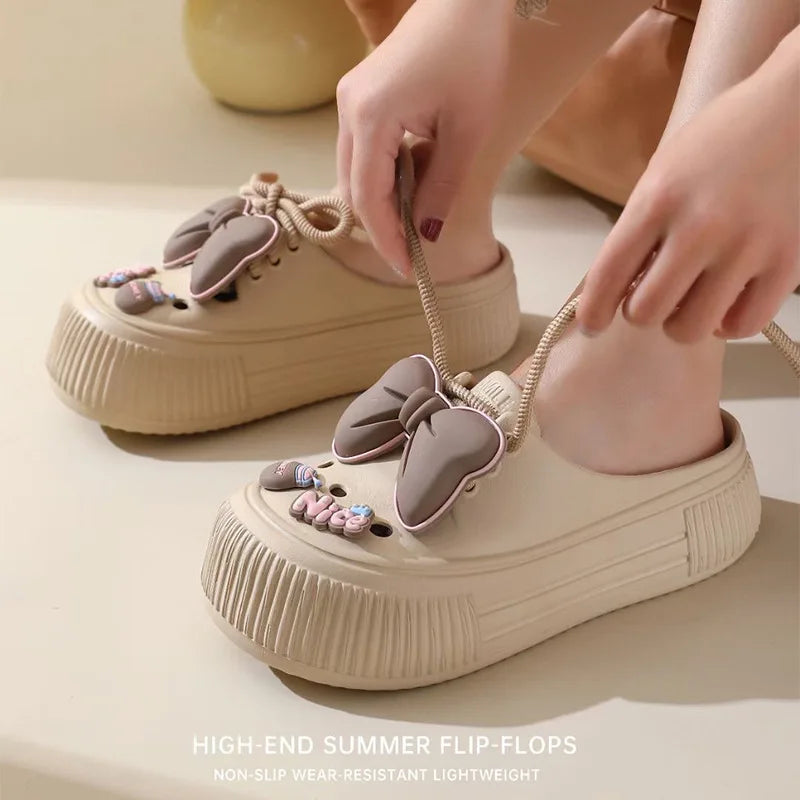 Sandales DIY Plateforme EVA Fleurs Plage 2025 – Semelle Épaisse Anti-Glisse Jardin Clogs