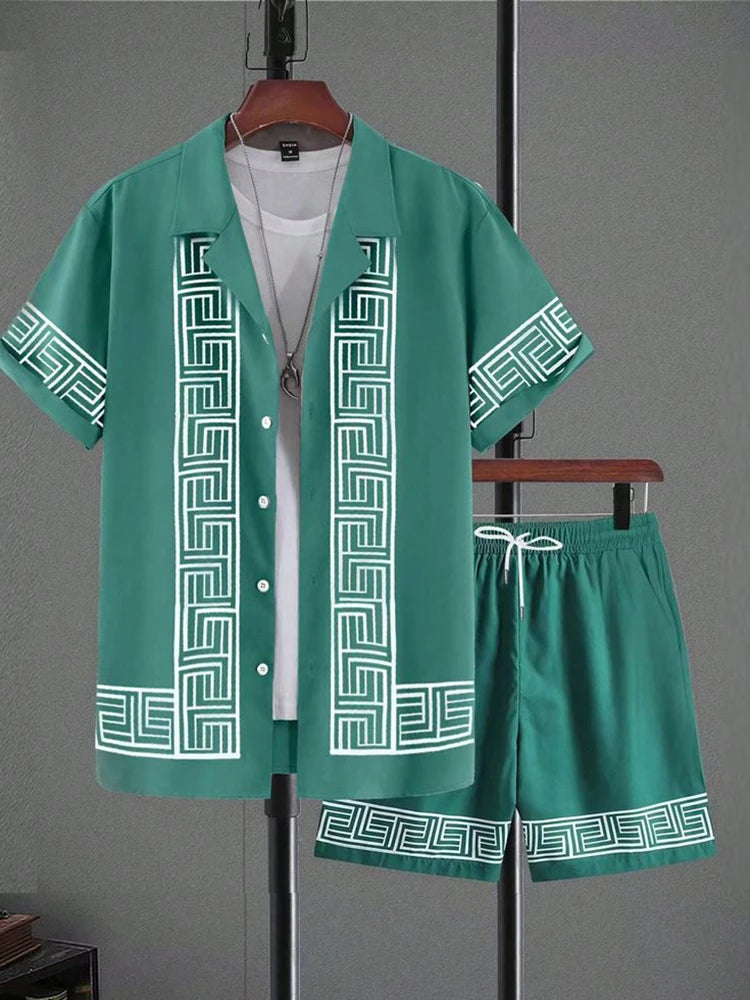 Ensemble Chemise + Short Unisexe Été Imprimé 3D Hawaïen – Col Reversé Fashion Casual Frais & Simple | Mode Homme & Femme
