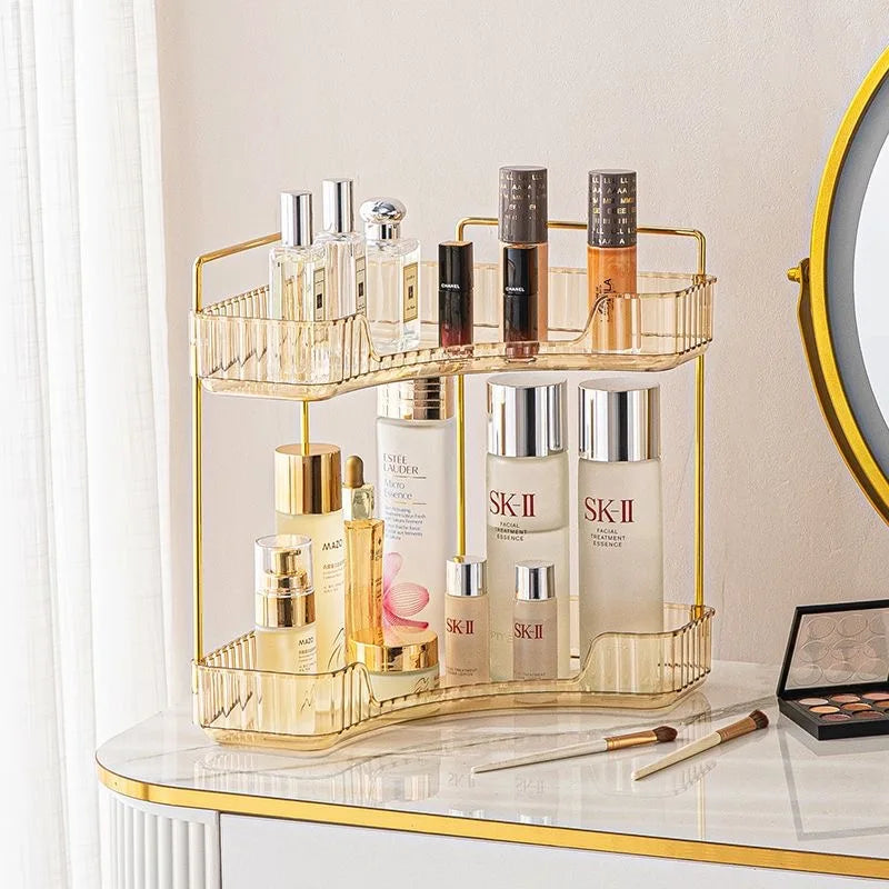 Étagère d’Angle Organisateur Salle de Bain – Rangement Maquillage, Skincare & Cuisine | Support Cosmétiques Bureau