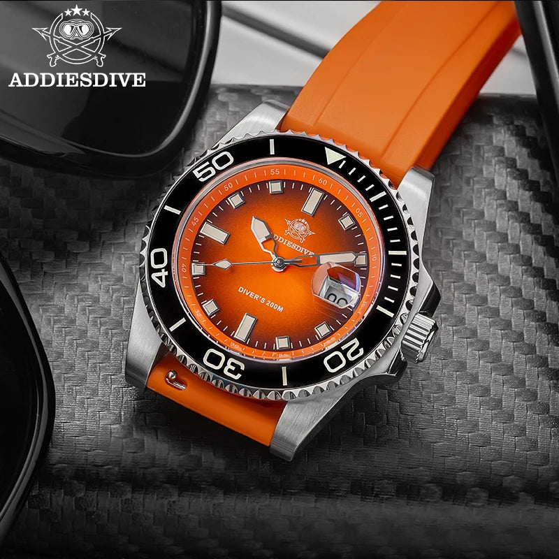 Montre Homme ADDIESDIVE AD2089 Quartz 2025 – Super Lumineuse Étanche 200M Silicone Luxe