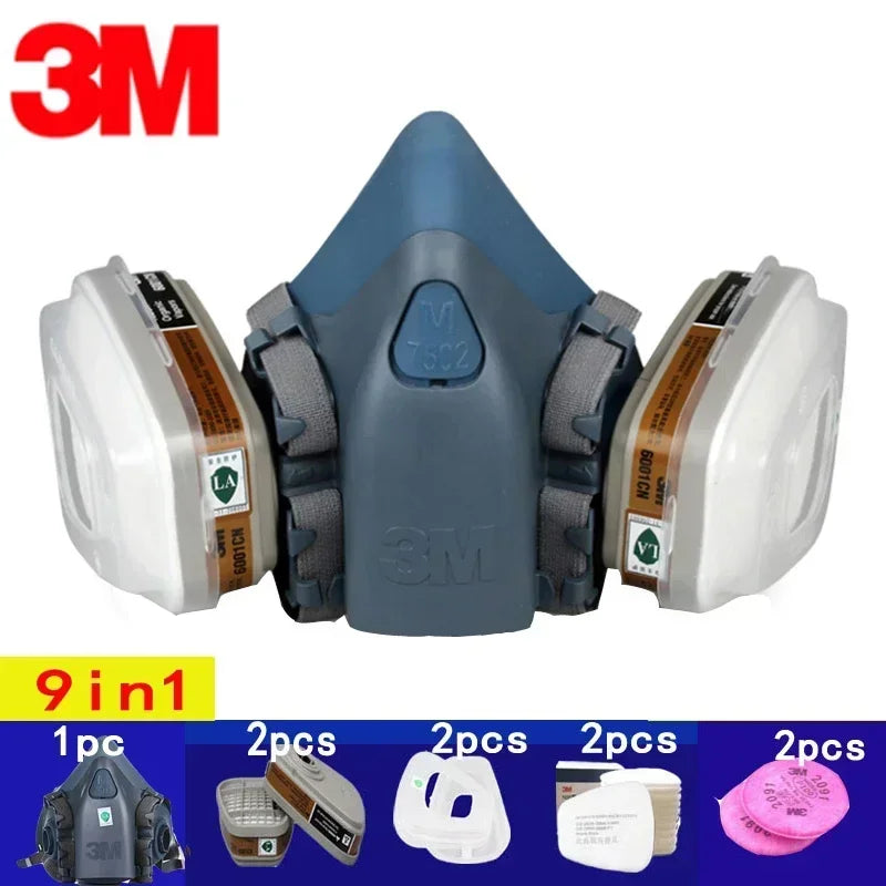 Demi-Masque Respiratoire 3M 7502 – Anti-Gaz, Poussières & Vapeurs Chimiques | Peinture, Industrie & Bricolage | Filtres 501/5N11/6001CN