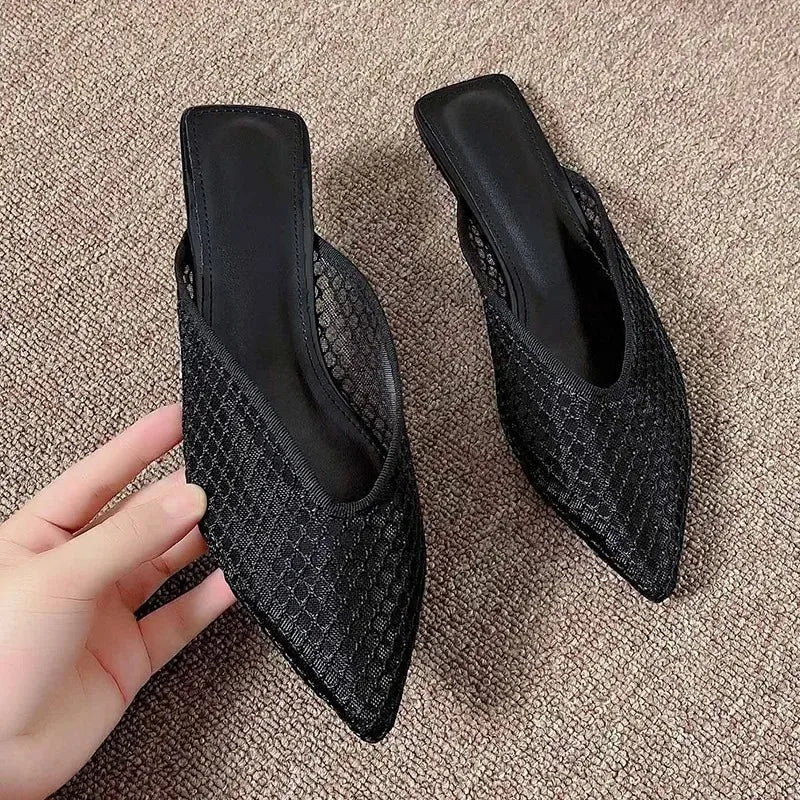 Mules Mesh Pointed Toe Slingback Femme 2025 – Respirantes Casual Slides Flip-flops Été