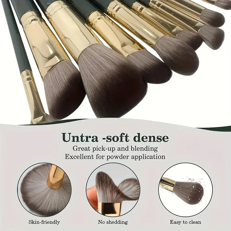 Set 14 Pinceaux Maquillage Professionnel – Fard à Paupières, Correcteur & Blush | Ultra-Doux & Soyeux