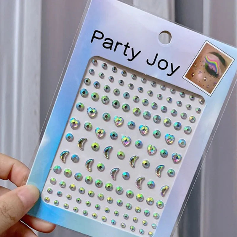 Stickers Strass Visage Jetables – Diamants Acryliques Crystal Larme & Yeux | Maquillage Scène & Festival
