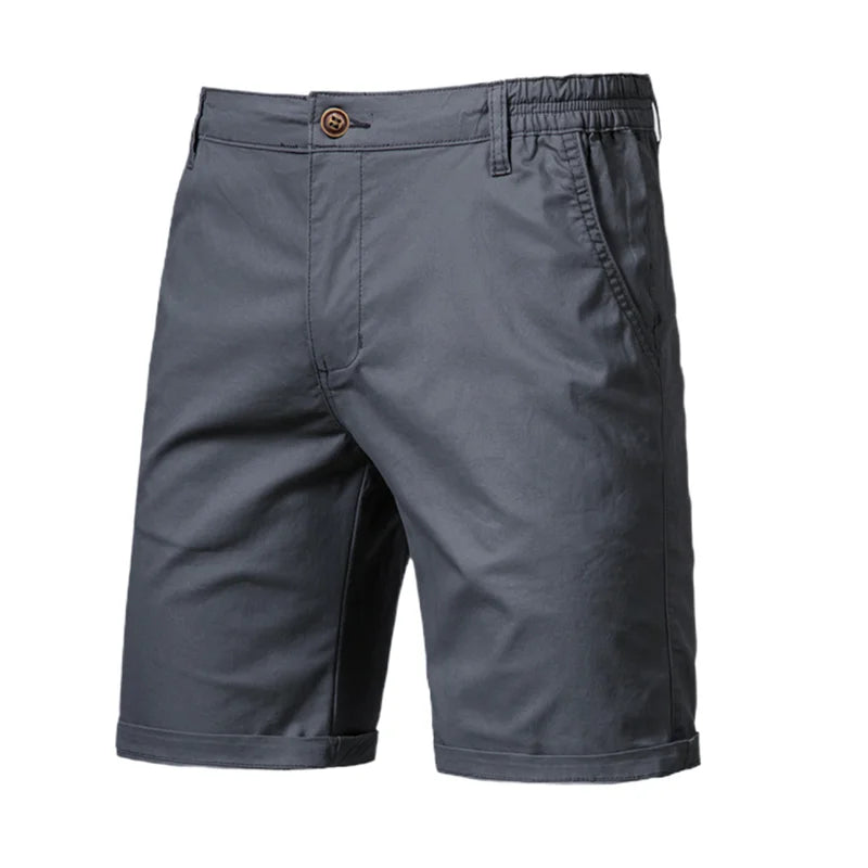 Short Homme 100% Coton Couleur Unie Ceinture Élastique Casual Business Social Plage Été Haute Qualité 10 Coloris Disponibles – Short Premium Multifonction | Mode Homme Été Premium