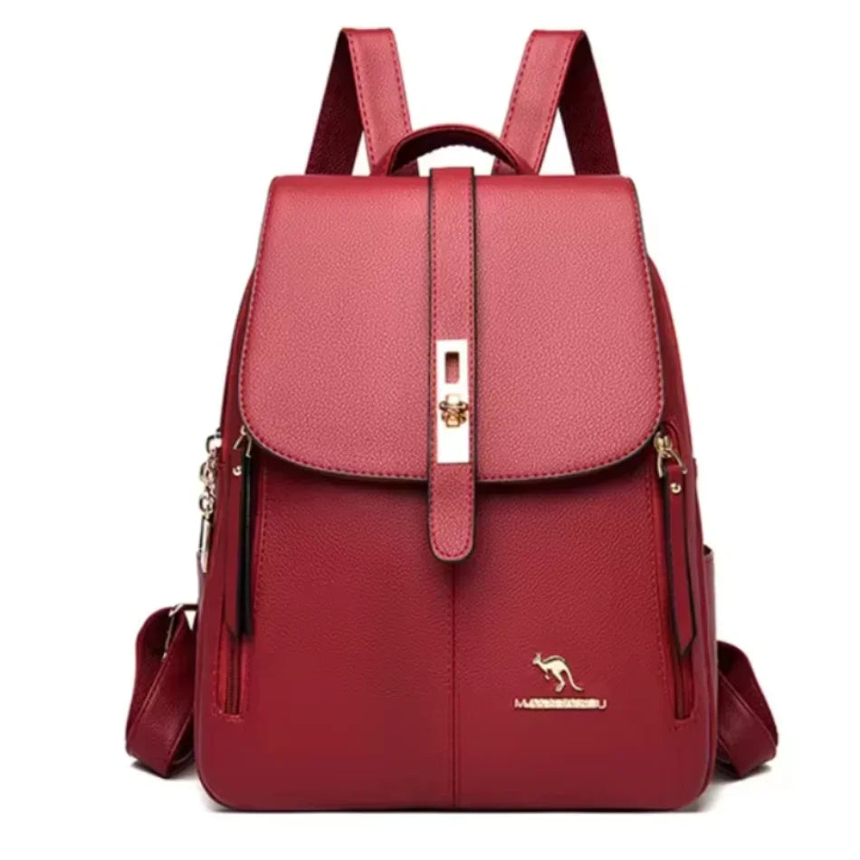 Sac à Dos Femme Cuir Vintage Grande Capacité – Rucksack École Voyage Bookbag Chic