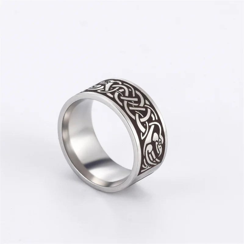 Bague Punk Acier Inoxydable Arbre de Vie Viking – Bague Couple Goth & Nordique | Bijou Homme & Femme | Cadeau Anniversaire & Fête Tendance