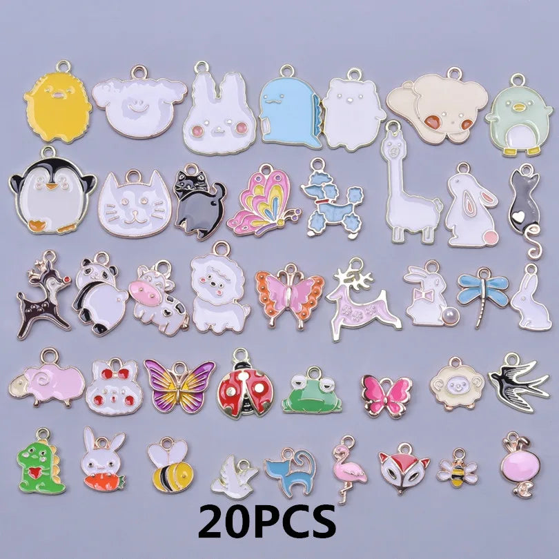 Pendentifs Émail & Breloques Fleurs Mix DIY – Matériaux Bijoux Fait Main en Vrac | Lot Assortiment Bracelet & Collier | Idéal Créatrices & Revendeuses