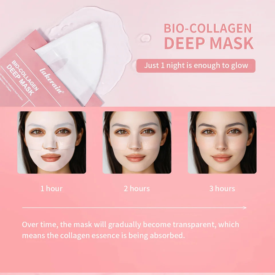 Masque Visage Bio-Collagène Nuit – Hydratation Profonde, Rétrécissement des Pores & Éclat | Soin Overnight Repulpant