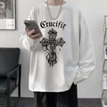 T-Shirt Homme Oversize Manches Longues Croix d'Épines Dark Hip-Hop Y2K Gothic Streetwear Été Tendance – Tee Graphique Dark Aesthetic Unisexe | Mode Streetwear Premium