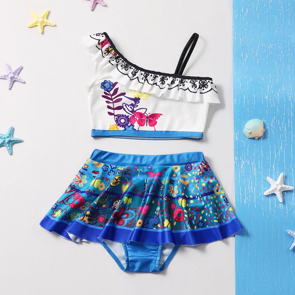 Maillot de Bain Fille Princesse Sirené – Costume Plage Piscine Été Enfant Anna Elsa Raiponce Mirabel