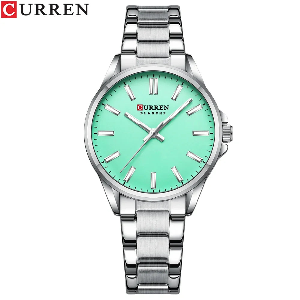 Montre Femme CURREN Fashion Casual Quartz – Acier Inoxydable Cadran Rond Simple Élégante