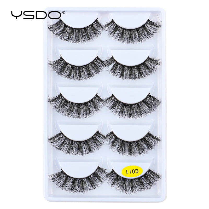 Faux Cils Mink 3D YSDO – Lot 3/5/10 Paires | Maquillage Dramatique Naturel