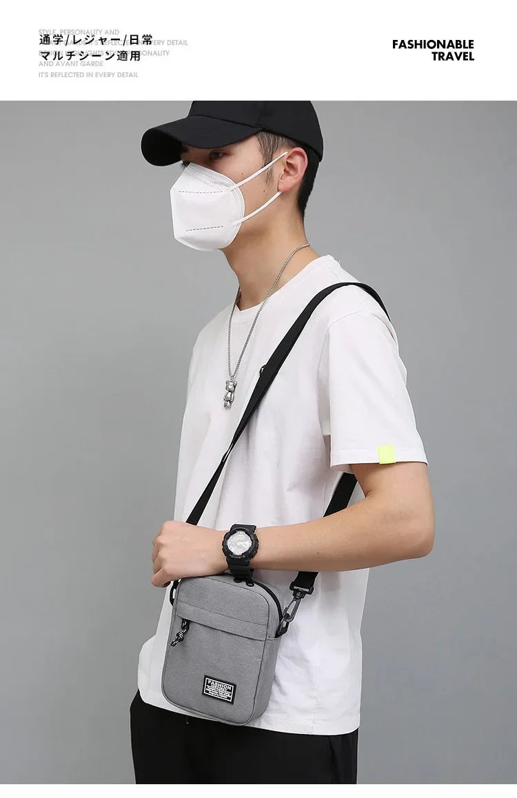 Petit Sac Carré Oxford Unisexe – Sacoche Bandoulière Crossbody Casual Homme Femme