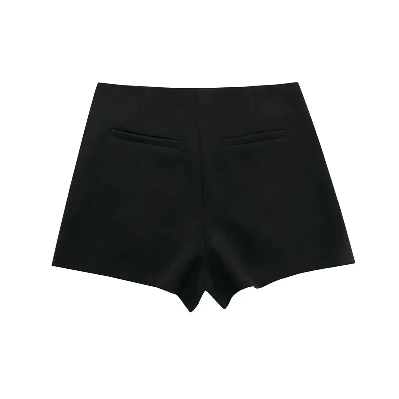 Damen-Skort asymmetrisch mit hoher Taille – Minirock-Shorts Rosa & Schwarz Fashion Casual | Sommer 2025