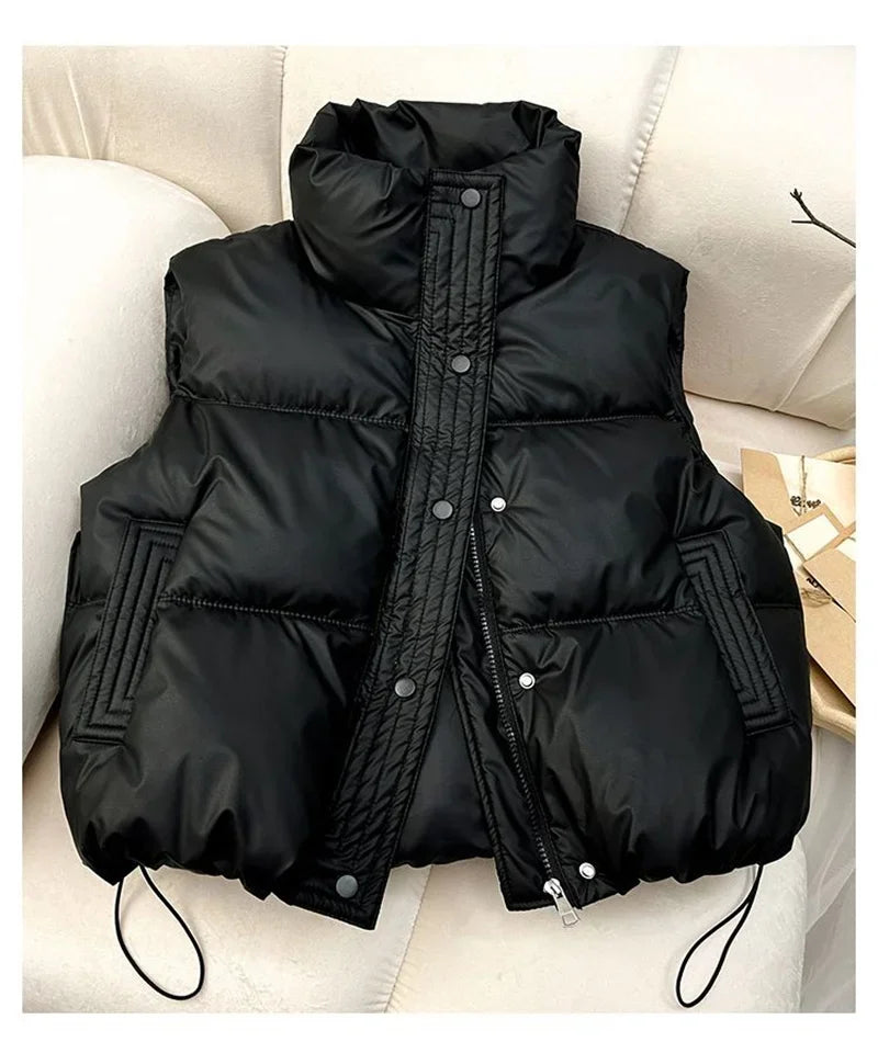 Gilet Doudoune Femme Sans Manches Col Montant Chaud Léger Casual Hiver – Veste Matelassée Élégante Confortable | Mode 2026