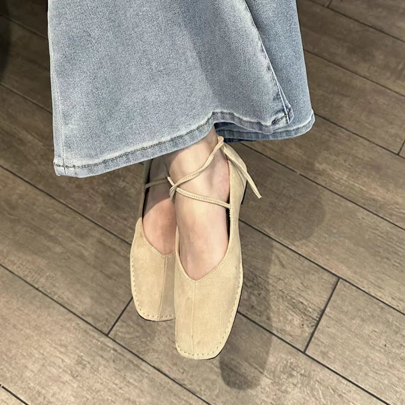 Bailamos Ballerines Cuir Bout Rond Slip-on Femme 2024 – Dress Élégant Casual Printemps
