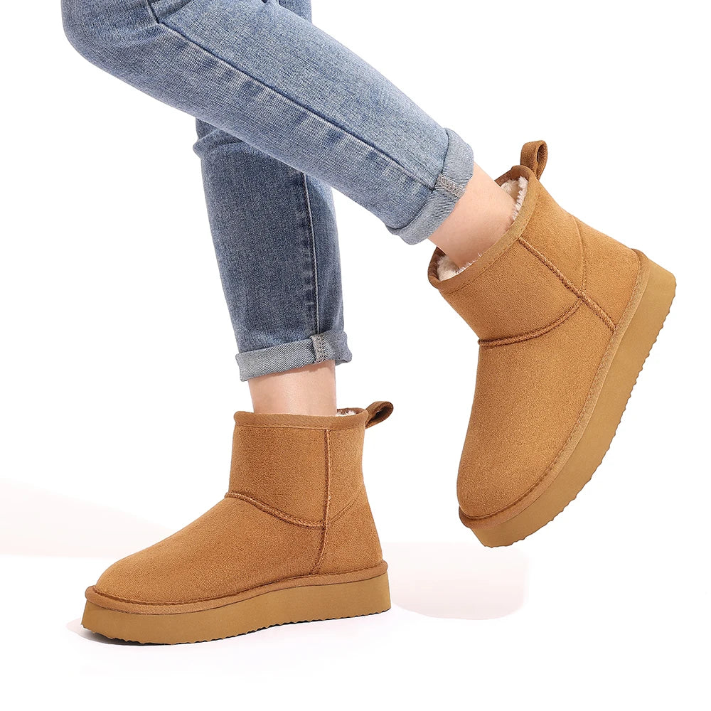 Eyriphy Boots Neige Fourrure Femme Hiver 2024 – Cheville Épaissies Non-Slip Outdoor Chaud