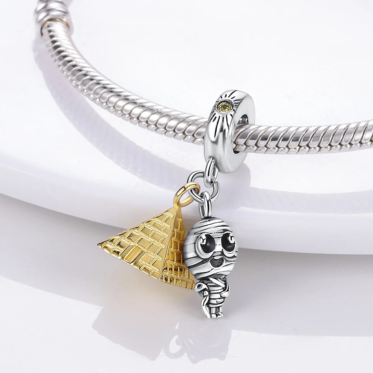 Charm Argent 925 Pendentif Croix, Ange, Pyramide & Pharaon – Breloque Spirituelle & Symbolique DIY | Compatible Bracelet Original | Bijou Personnalisé