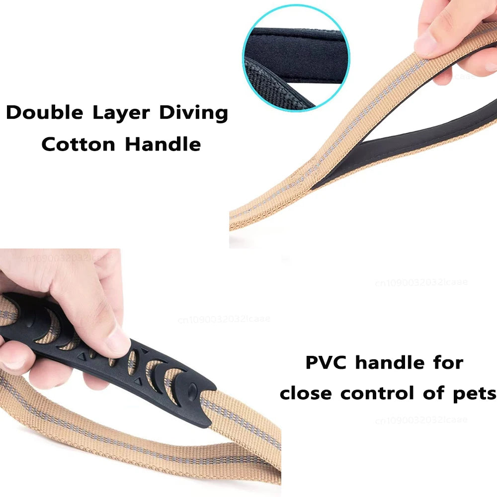 Laisse Chien Grande Race Robuste Anti-Traction Bungee Tactique – 2 Poignées Rembourrées Absorption Chocs | Accessoires Chien
