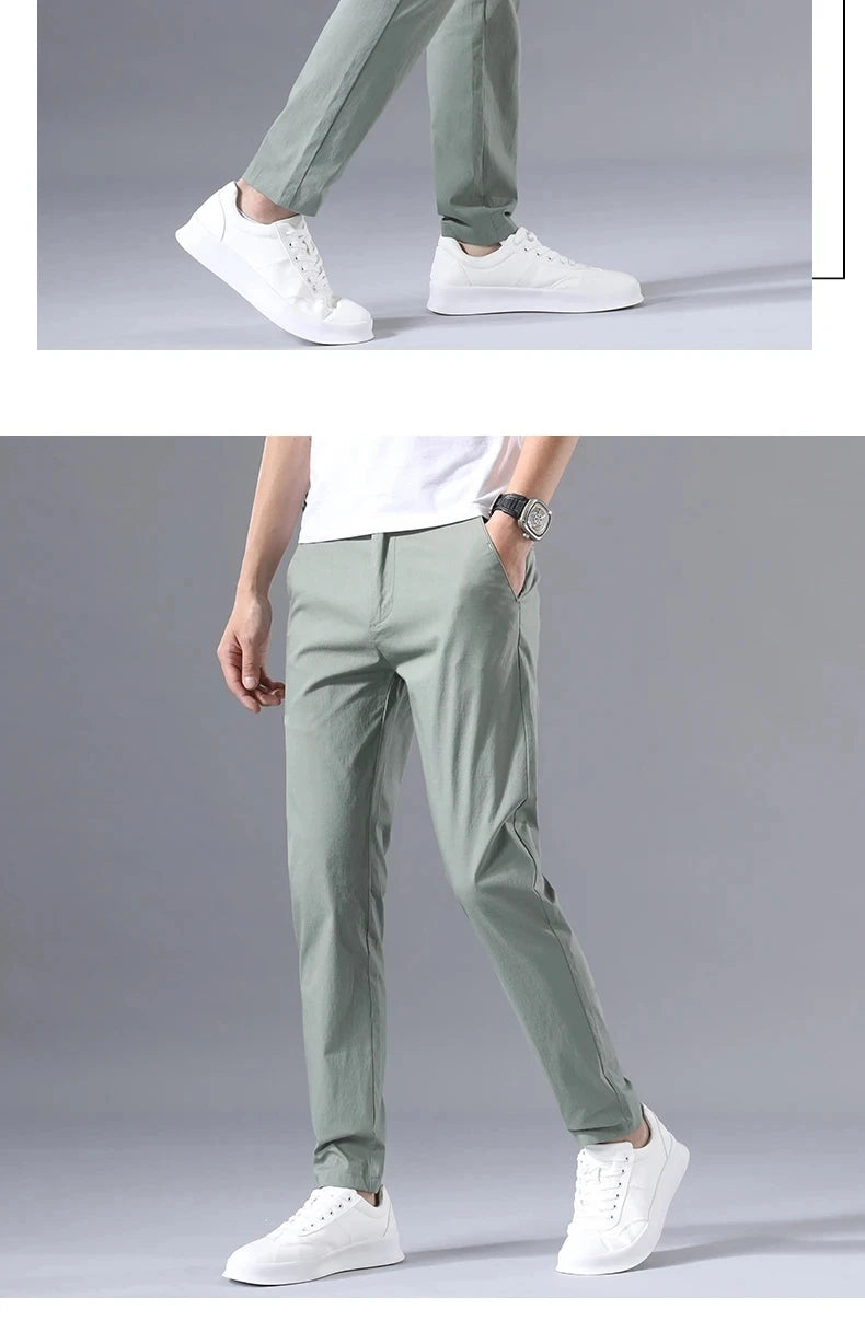 Pantalon Homme Slim Coton Stretch – Business Casual Golf Style Coréen Léger Printemps Automne | Mode Homme Premium