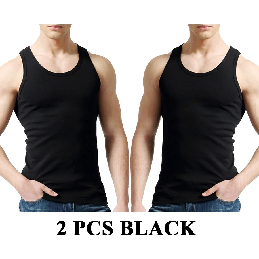 Débardeur Homme 100% Coton Uni Slim Respirant Sans Manches – Casual Gym Running Confortable Sous-Vêtement Cadeau | Mode Homme Sport