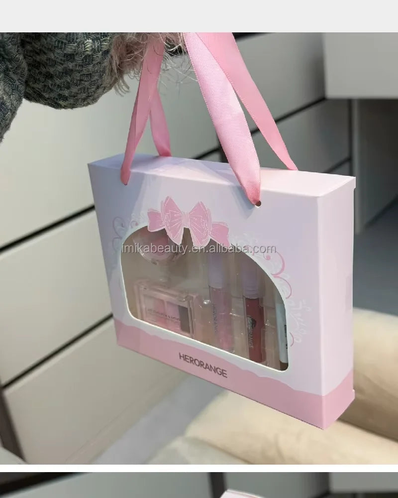 Kit Maquillage Mini 6 Pcs Herorange – Gloss, Lip Tint, Eyeliner, Blush & Fard à Paupières | Waterproof Longue Tenue