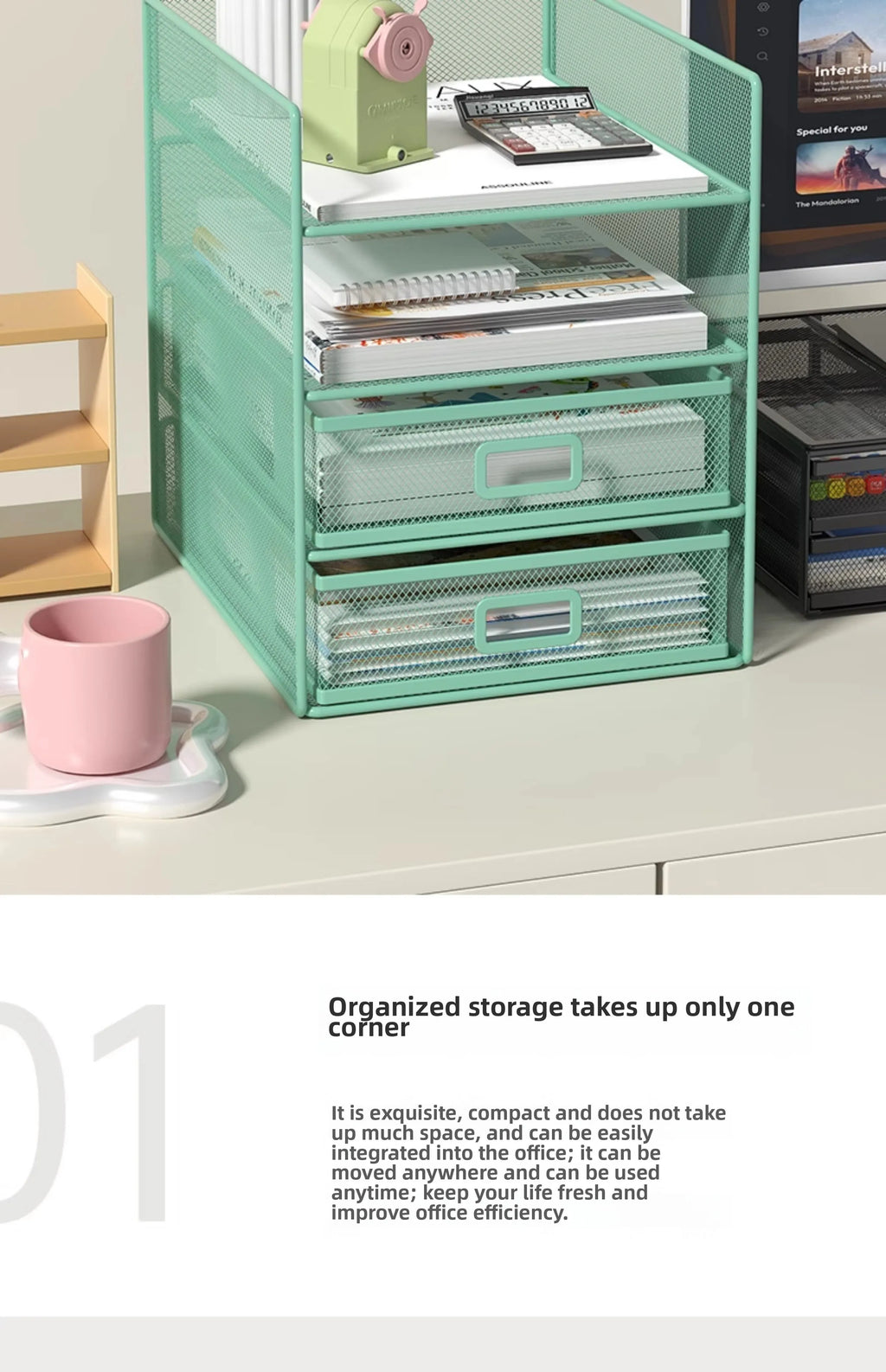 Rack Courrier 4 Niveaux Trieur Papier – Organisateur Bureau Dossiers Lettres Empilable