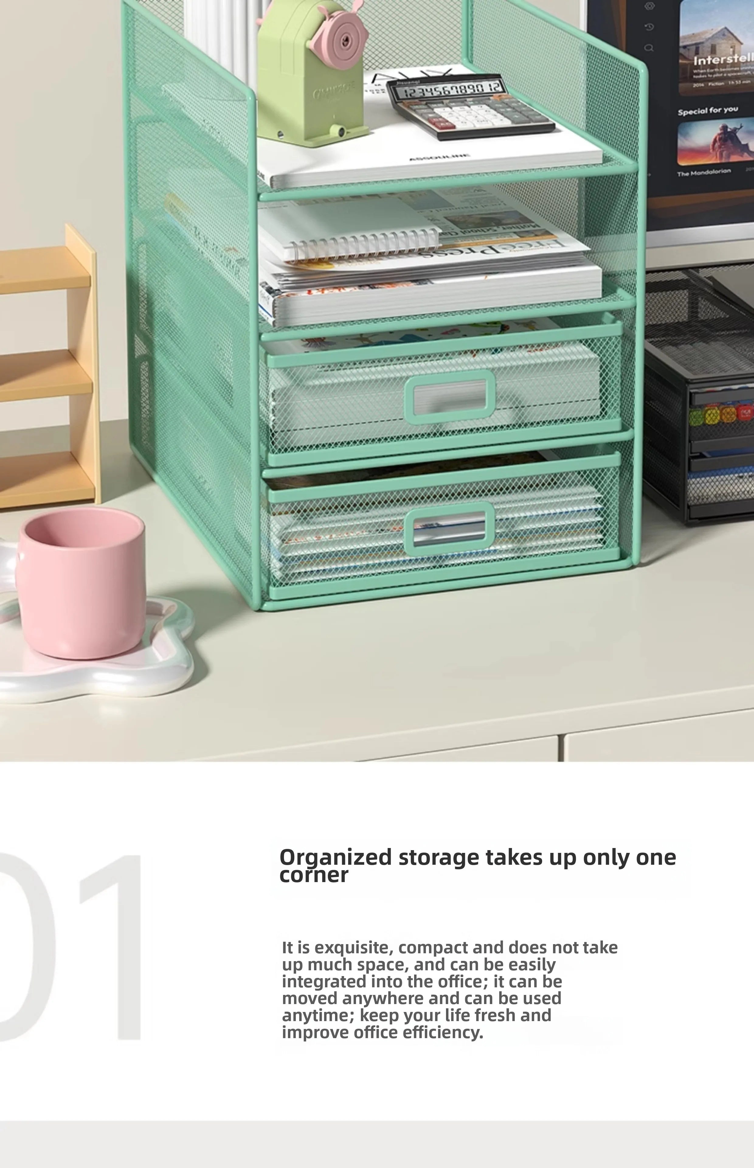 Rack Courrier 4 Niveaux Trieur Papier – Organisateur Bureau Dossiers Lettres Empilable