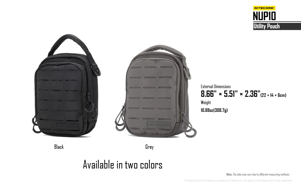 Sac Tactique NITECORE NUP10/NUP20 – Bandoulière Nylon 1000D Molle Crossbody Ceinture Homme Femme