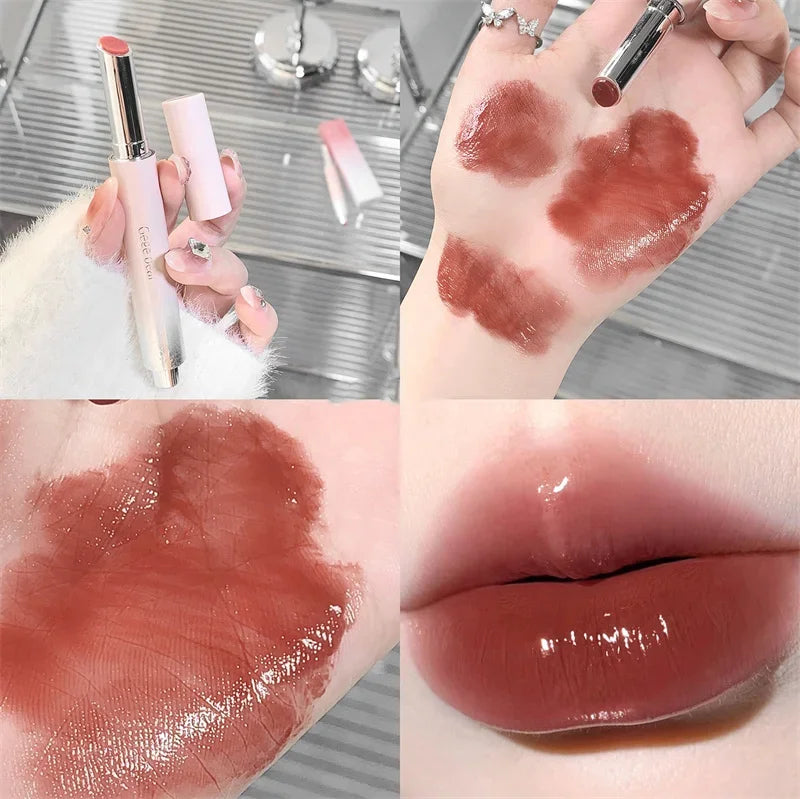 Gloss Jelly 6 Couleurs Miroir Hydratant – Rouge à Lèvres Solide Brillant Teinture Maquillage
