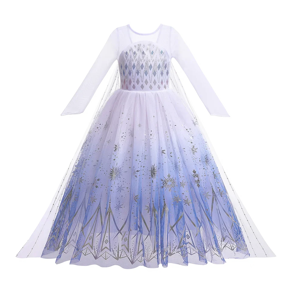Robe Princesse Fille Déguisement Elsa Anna Ariel – Costume Carnaval Halloween Fête Cosplay Enfant