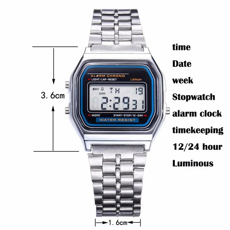 Montre Unisexe Digital LED Or Sport 2025 – Bracelet Électronique Étanche Homme Femme