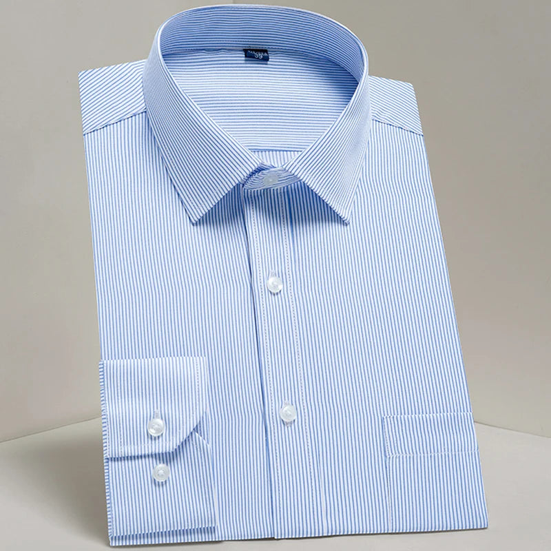 Chemise Homme Classique Manches Longues Coupe Standard Formelle Business Bureau Blanche Simple Élégante Casual – Chemise Dress Shirt Tendance | Mode Homme Premium