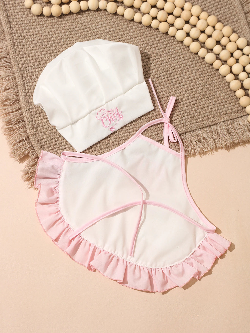 Kit Photo Nouveau-Né Petit Chef – Tablier + Toque Brodés Unisexe Séance Photo Bébé 2 Pièces