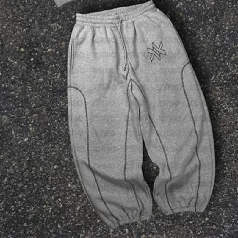 Ensemble 2 Pièces Y2K Américain Unisexe – Sweat Capuche Zip Oversize Broderie Hip Hop + Jogging Casual Homme & Femme | Streetwear