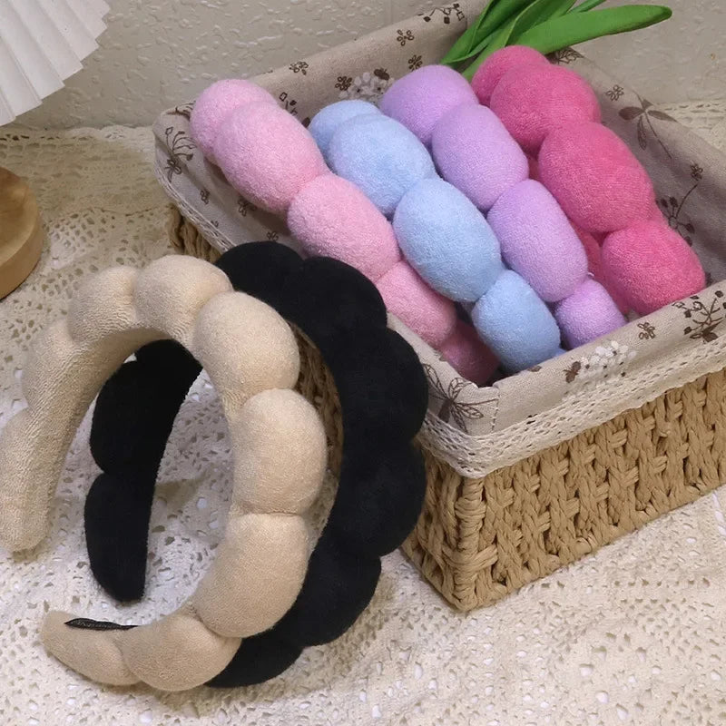 Set Bandeau Spa Gonflant & Bracelets Microfibre - Lavage Visage & Maquillage