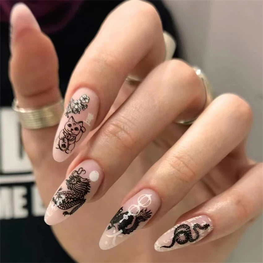 24 Faux Ongles Ballerina & Coffin Amovibles – Manucure Prête à Porter, Forme Amande & Coffin | Décoration Ongles Femme & Fille