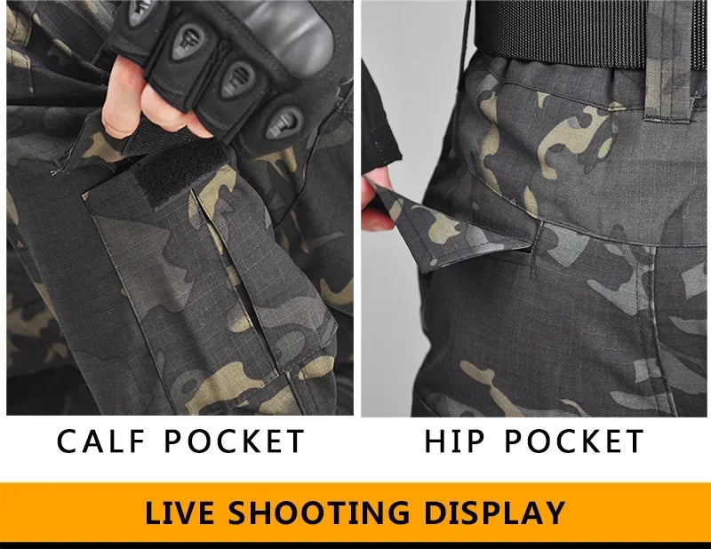Tenue Tactique Homme Vert Outdoor Uniforme Militaire Chemise Chasse Pantalon Cargo Paintball Ensemble Résistant – Survie Airsoft | Mode Homme Tactical