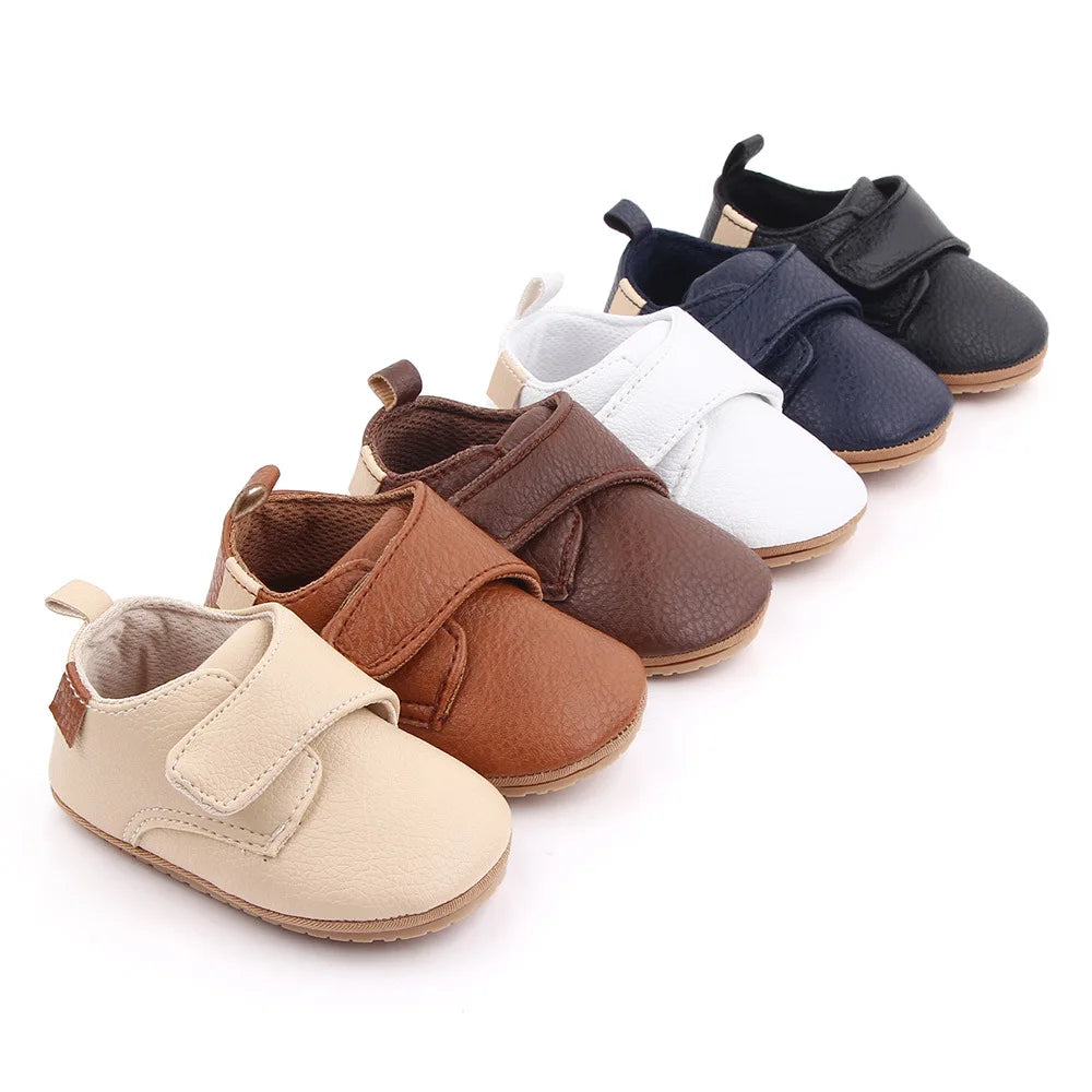 Chaussures Bébé Premiers Pas Cuir Semelle Caoutchouc Antidérapante – Mocassins Unisexe Nouveau-Né Toddler