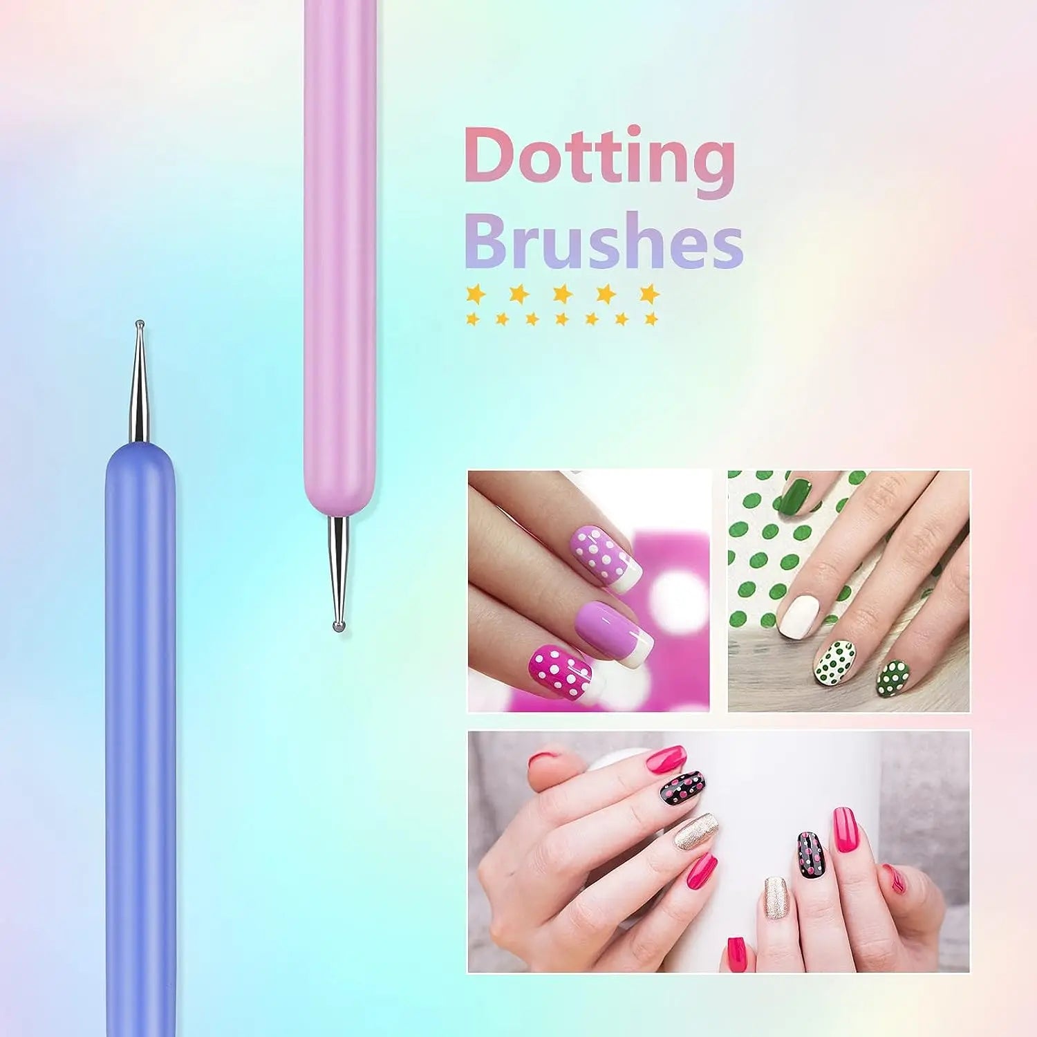 Set Pinceaux Nail Art Professionnel – Acrylique UV Gel Dessin & Dotting | Outils Manucure & Maquillage