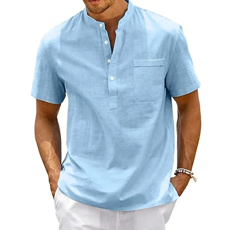 Polo Herren Slim Fit Unifarben Atmungsaktiv Geknöpft Kurzarm Lässig Sommer Bequem Kühl Elegant Zeitlos – Premium Slim Fit Polo Sommer | Premium Casual Herrenmode