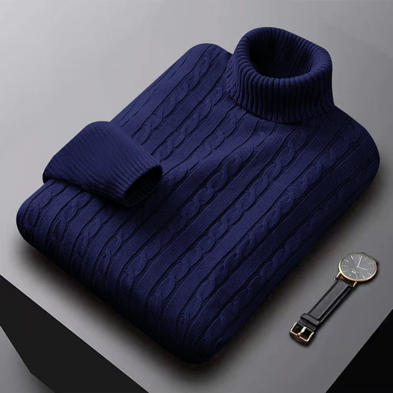 Herren Rollkragenpullover Hochwertig Gestrickt Einfarbig Warm Lässig Wolle Pullover Outdoor Winter Bequem Trendig – Premium Stehkragen Pullover Alle Jahreszeiten | Herrenmode Winter Premium