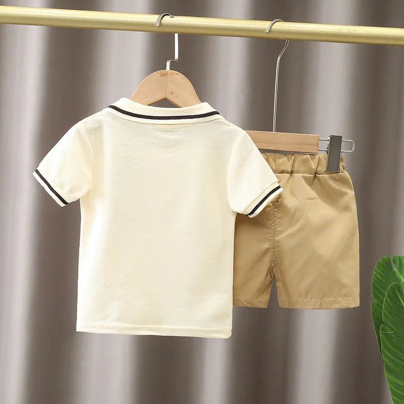 Ensemble 2 Pièces Garçon Été T-Shirt + Short Coton – Tenue Fashion Casual Enfant Manches Courtes