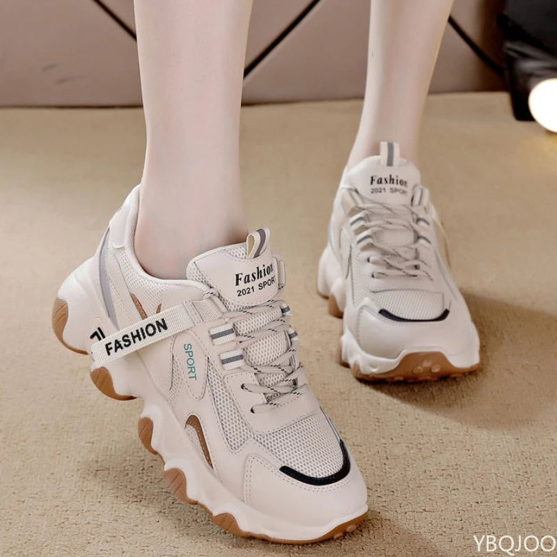 Baskets Femme Plateforme Épaisse – Running, Sport & Casual | Semelle Confort Printemps-Automne