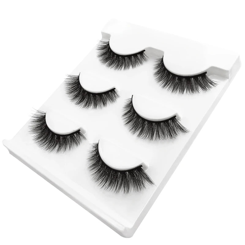 Lot 3 Paires Faux Cils 3D Vison SHIDISHANGPIN – 27 Styles Fluffy Wispy Épais | Cils Faux Faits Main Maquillage Yeux