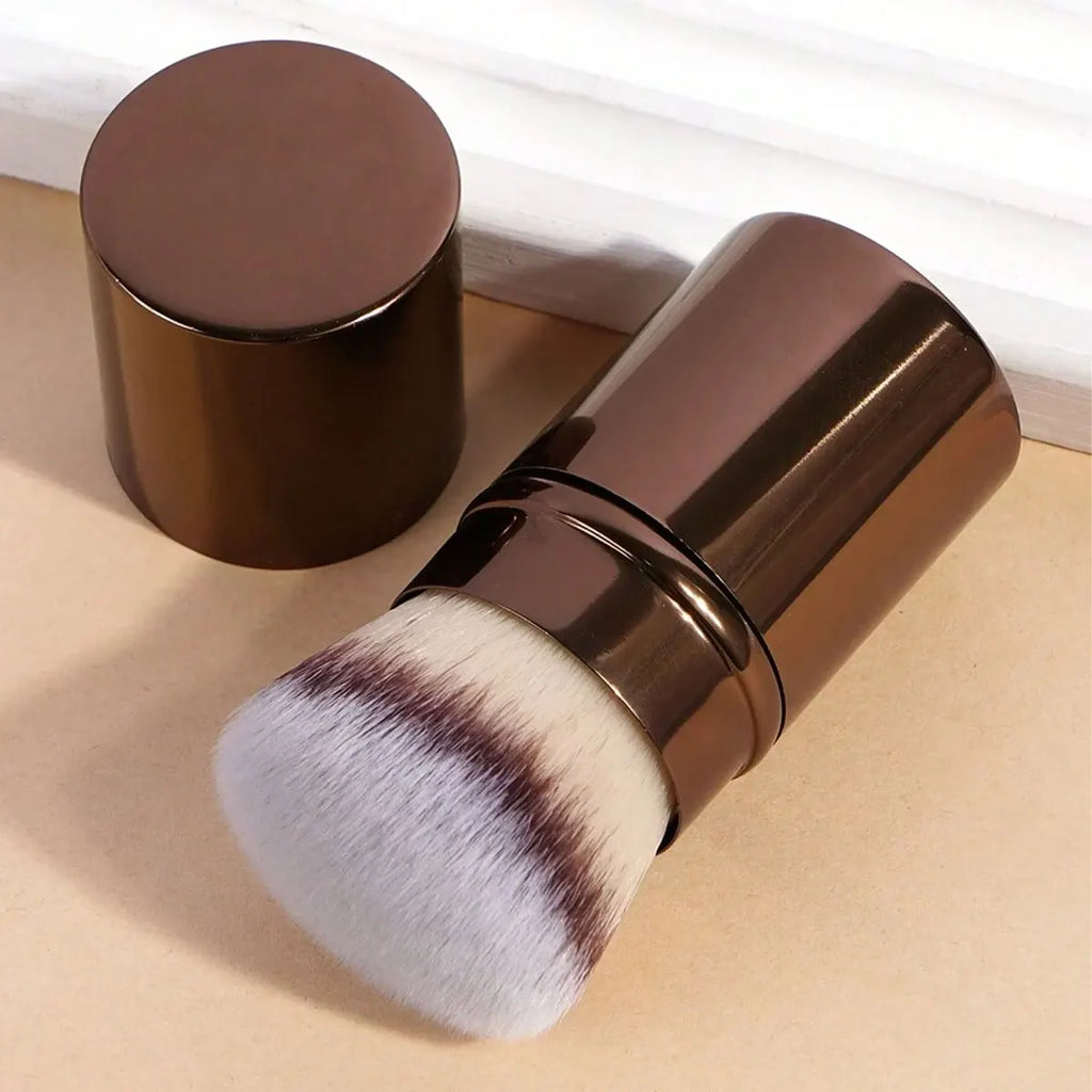 Pinceau Rétractable Professionnel Visage – Blush, Fond de Teint & Poudre Libre | Poils Synthétiques Ultra-Doux
