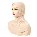 Hijab Femme Prêt-à-Porter Classique Bouton-Pression – Couvre-Chef Intégral Foulard & Turban Musulman