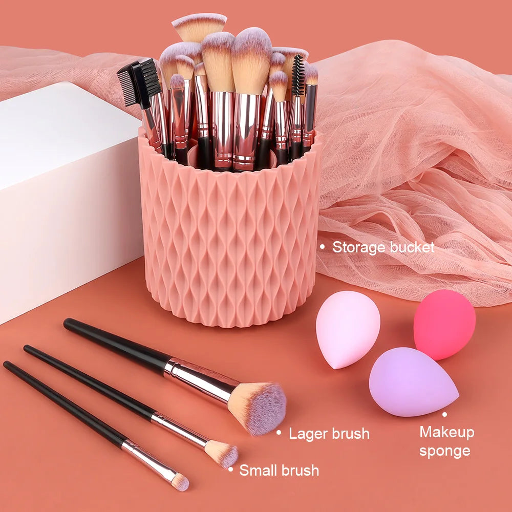 Set de Pinceaux de Maquillage Professionnel – Fond de Teint, Fard à Paupières, Correcteur & Blush | Doux & Soyeux