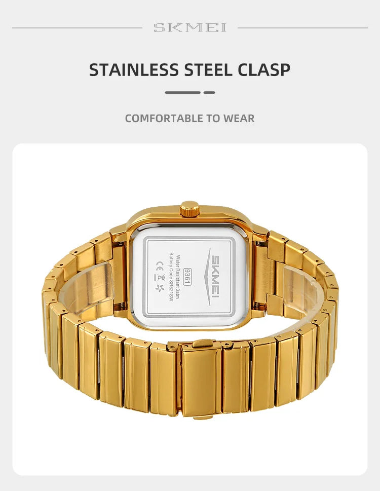 Montre Unisexe SKMEI Luxe Quartz Bracelet Acier – Analogique Date Étanche Fashion